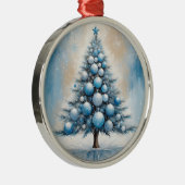Art Deco Kerstboom Blauw Luxe Ornamenten (Rechts)