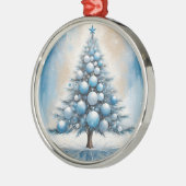 Art Deco Kerstboom Blauw Luxe Ornamenten (Links)