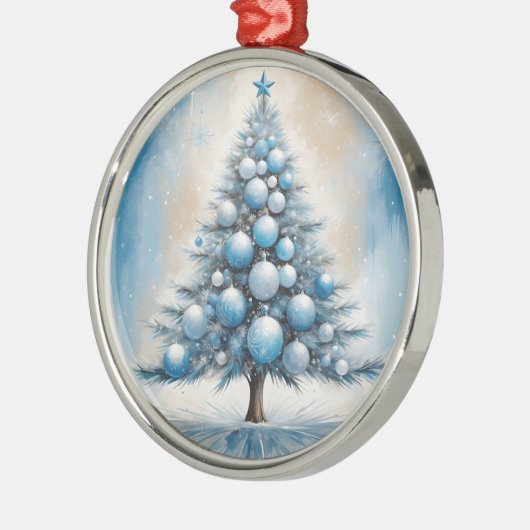 Art Deco Kerstboom Blauw Luxe Ornamenten (Links)