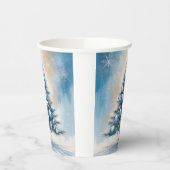 Art Deco Kerstboom Blauw Luxe Ornamenten Papieren Bekers (Links)