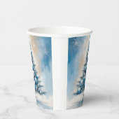 Art Deco Kerstboom Blauw Luxe Ornamenten Papieren Bekers (Rechts)