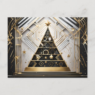 Art Deco Kerstboom briefkaart