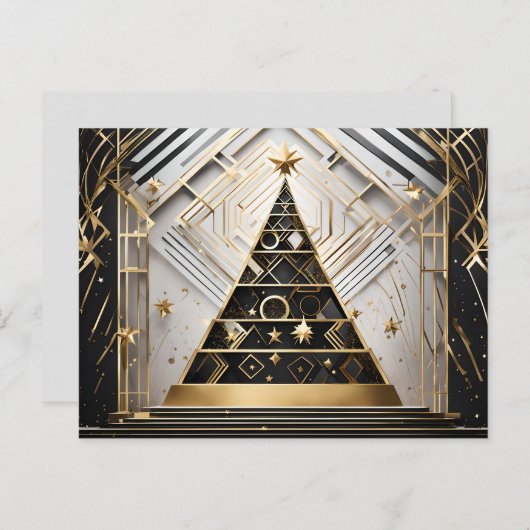 Art Deco Kerstboom briefkaart (Voorkant / Achterkant)