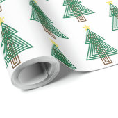 Art Deco Kerstboom Cadeaupapier (Rol Hoek)