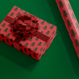 Art Deco Kerstboom Cadeaupapier