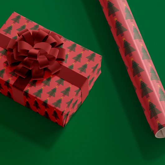Art Deco Kerstboom Cadeaupapier