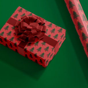 Art Deco Kerstboom Cadeaupapier