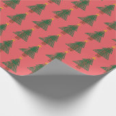 Art Deco Kerstboom Cadeaupapier (Hoek)
