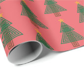 Art Deco Kerstboom Cadeaupapier (Rol Hoek)