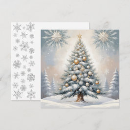 Art Deco kerstboom met gouden weelderige Ornamente Feestdagenkaart