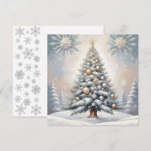 Art Deco kerstboom met gouden weelderige Ornamente Feestdagenkaart