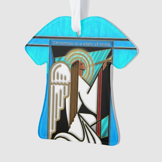 Art Deco kerstengel - Gepersonaliseerd Ornament (voorkant)