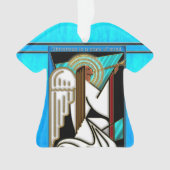 Art Deco kerstengel - Gepersonaliseerd Ornament (voorkant)