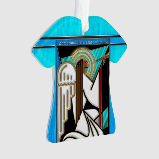 Art Deco kerstengel - Gepersonaliseerd Ornament (voorkant)