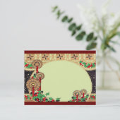Art Deco Kerstkaarsen Feestdagenkaart (Staand voorkant)