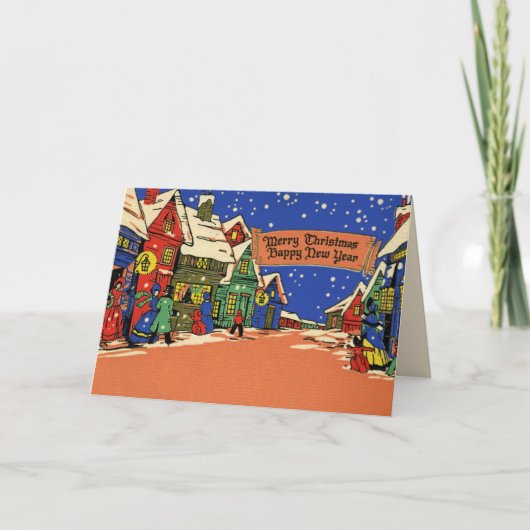  Art Deco-kerstKaart Feestdagen Kaart (Voorkant)