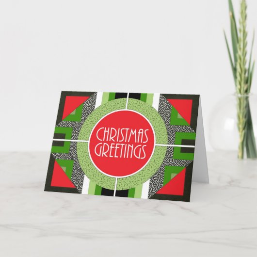 Art Deco-kerstkaart Feestdagen Kaart (Voorkant)