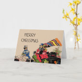  Art Deco-kerstkaart Kaart (Gele Bloem)