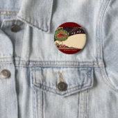 Art Deco-kerstkerstkerstButton Ronde Button 5,7 Cm (In situ)