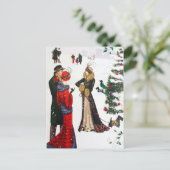 Art deco Kerstmensen Vakantie briefkaart (Staand voorkant)