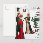Art deco Kerstmensen Vakantie briefkaart (Voorkant / Achterkant)