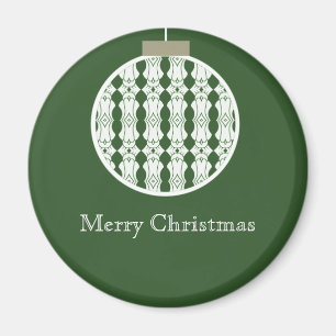 Art Deco kerstornament magneet, groene hulst Magneet