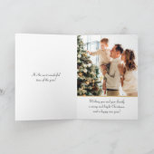 Art Deco Kerstrendier Foto Zwart Goud Feestdagen Kaart (Binnen)