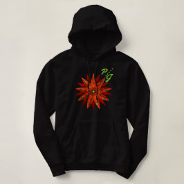 Art Deco Kerstrode Poinsettia Monogrammed Hoodie