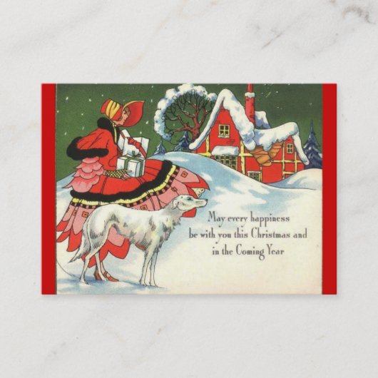 Art Deco-kerstscène Visitekaartje (Voorkant)