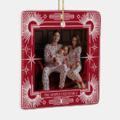 Art Deco Kerstster Vakantie Rood Keramisch Ornament (Rechts)