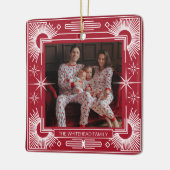 Art Deco Kerstster Vakantie Rood Keramisch Ornament (Links)