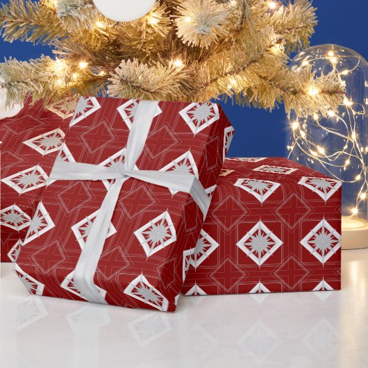 Art Deco Kerstster vintage Cadeaupapier (Feestdagen)