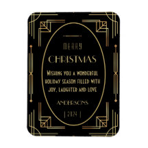 Art deco Kerstvakantie fotomagneet