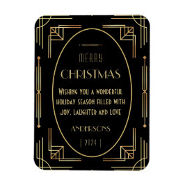 Art deco Kerstvakantie fotomagneet Magneet