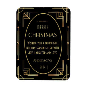 Art deco Kerstvakantie fotomagneet Magneet