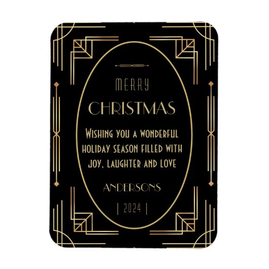 Art deco Kerstvakantie fotomagneet Magneet (Verticaal)
