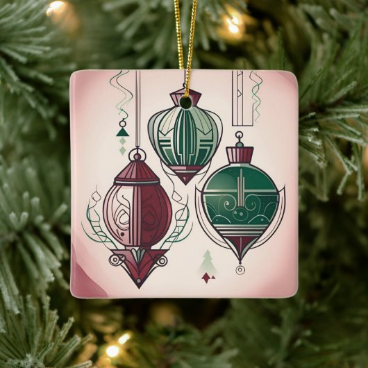 Art Deco Kerstversiering Keramisch Ornament (Boom)
