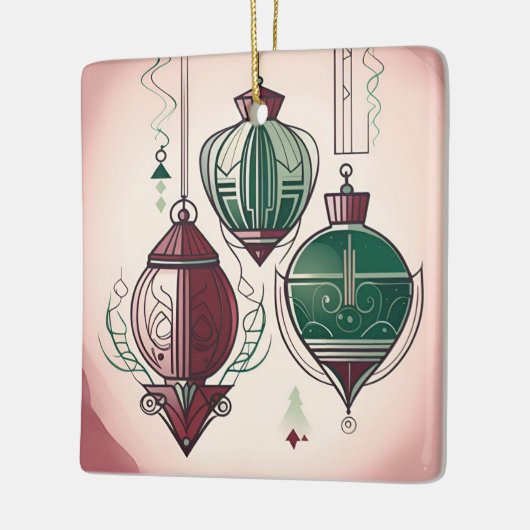 Art Deco Kerstversiering Keramisch Ornament (Links)