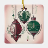 Art Deco Kerstversiering Keramisch Ornament (Voorkant)