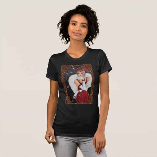 Art Deco-kerstvrouw 2 T-shirt (Voorkant volledig)