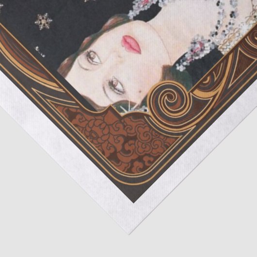 Art Deco-kerstvrouw-ontkoppeling Tissuepapier (Detail)