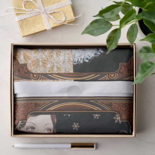 Art Deco-kerstvrouw-ontkoppeling Tissuepapier (Geschenk)