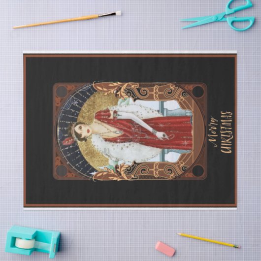 Art Deco-kerstvrouw-ontkoppeling Tissuepapier (Craft)