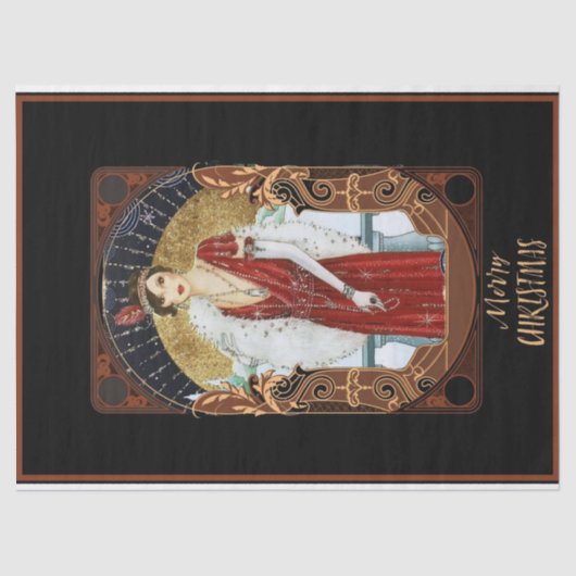 Art Deco-kerstvrouw-ontkoppeling Tissuepapier (Voorkant)