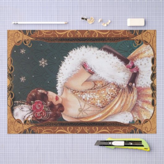 Art Deco-kerstvrouw-ontkoppeling Tissuepapier (Craft)