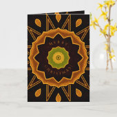 Art Deco-kerstWenskaart Kaart (Gele Bloem)