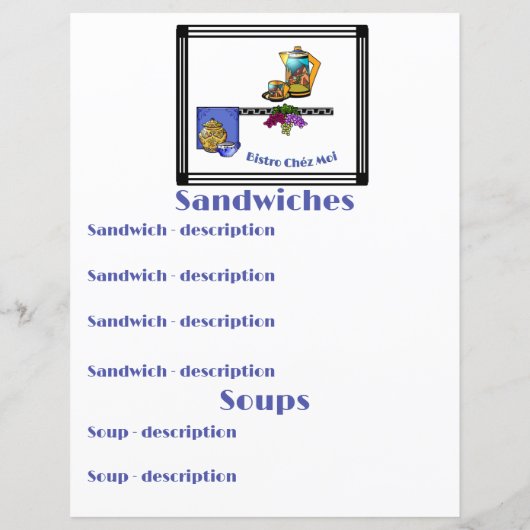 Art Deco Keukenbistro Gepersonaliseerd (Achterkant)