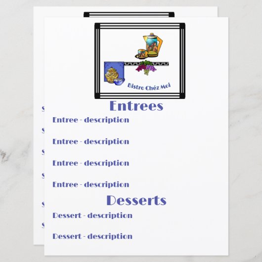 Art Deco Keukenbistro Gepersonaliseerd (Voorkant / Achterkant)