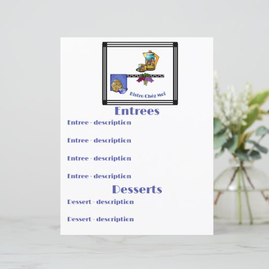 Art Deco Keukenbistro Gepersonaliseerd (Staand voorkant)