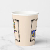 Art Deco Keukenbistro Gepersonaliseerd Papieren Bekers (Rechts)